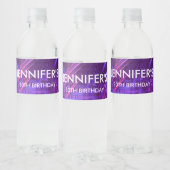 Purple Palm Leaf Water Bottle Label Waterfles Etiket (Flessen)