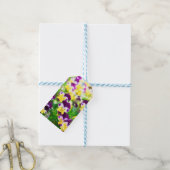 Purple Pansies Cadeaulabel (Met Touw)