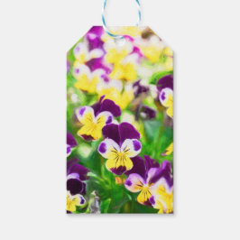 Purple Pansies Cadeaulabel