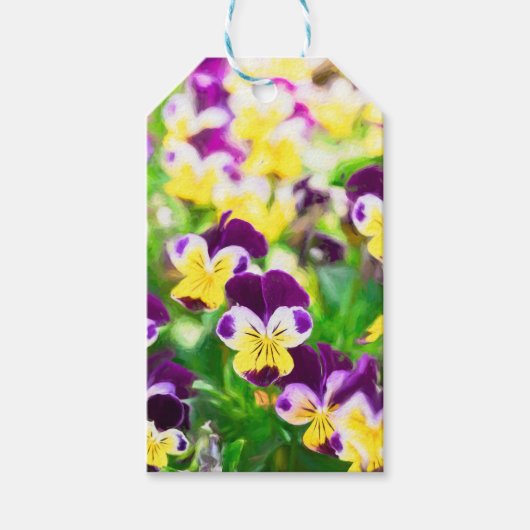 Purple Pansies Cadeaulabel (Voorkant)