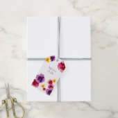 Purple Pansies Hand-Illustrated Spring Floral Cadeaulabel (Met Touw)