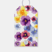 Purple Pansies Hand-Illustrated Spring Floral Cadeaulabel (Achterkant)