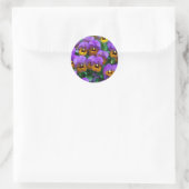 Purple Pansies Ronde Sticker (Tas)