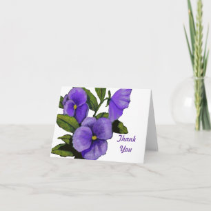 Purple Pansies: Thank You: Color Pencil Art Bedankkaart
