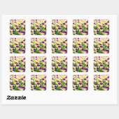 Purple Pansies Vierkante Sticker (Vel)