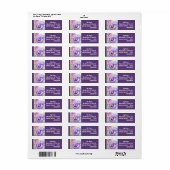 Purple Pansy Flower Floral Return Address Labels (Full Sheet)