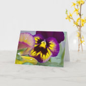 Purple Pansy Kaart (Gele Bloem)