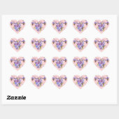 Purple Pansy Pansies Flower Pattern Thank You Hart Sticker (Vel)