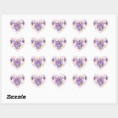 Purple Pansy Pansies Flower Pattern Thank You Pink Hart Sticker (Vel)