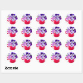 purple pansy ronde sticker (Vel)