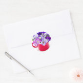 purple pansy ronde sticker (Envelop)
