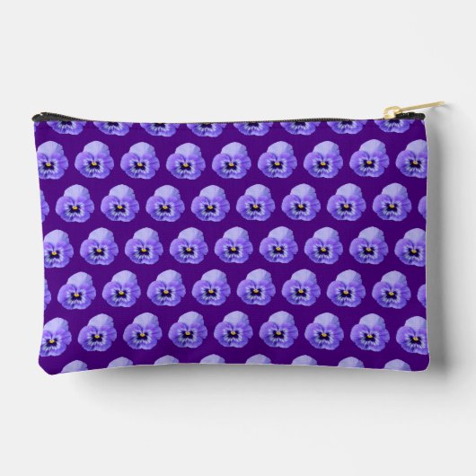 Purple Pansy Seamless Pattern Pouch Etui (Achterkant)
