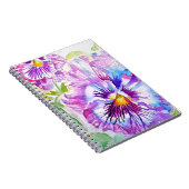 Purple Pansy Watercolour Flower Playing Cards Set Notitieboek (Rechterzijde)