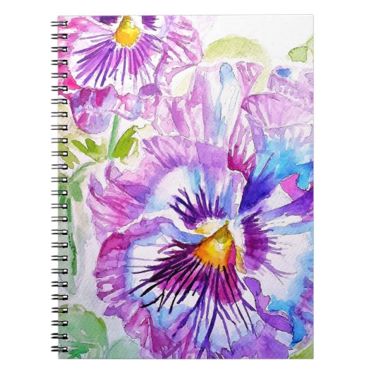 Purple Pansy Watercolour Flower Playing Cards Set Notitieboek (Voorkant)