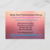 Purple Passion Trusting Friend Caregiver Visitekaartje (Achterkant)