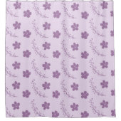 Purple Pastel Floral Pattern Grandmillenial Douchegordijn (Voorkant)