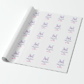 Purple pastel happy Valentine's day pink monogram  Cadeaupapier (Uitgerold)