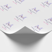 Purple pastel happy Valentine's day pink monogram  Cadeaupapier (Hoek)