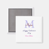 Purple pastel happy Valentine's day pink monogram  Magneet (Voorkant / Achterkant)