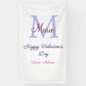 Purple pastel happy Valentine's day pink monogram Spandoek (Verticaal)