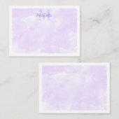 Purple Pastel Watercolor All Occasion Monogram Notitiekaartje (Voorkant / Achterkant)