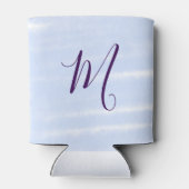 Purple pastel watercolor monogram name letterretro blikjeskoeler (Achterkant)