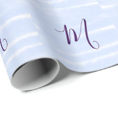 Purple pastel watercolor monogram name letterretro cadeaupapier (Rol Hoek)