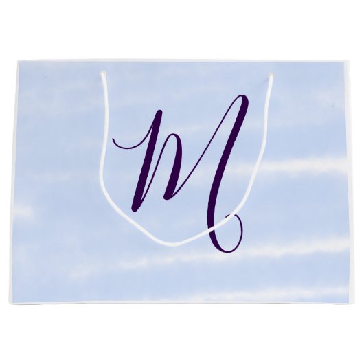 Purple pastel watercolor monogram name letterretro groot cadeauzakje (Voorkant)