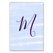 Purple pastel watercolor monogram name letterretro kaart (Achterkant)