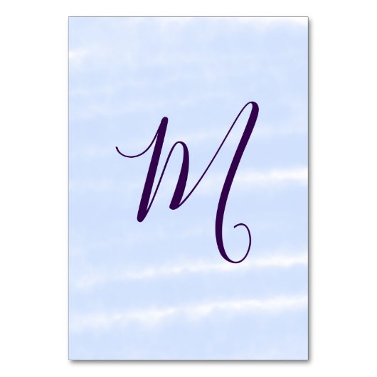 Purple pastel watercolor monogram name letterretro kaart (Voorkant)