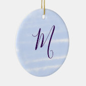 Purple pastel watercolor monogram name letterretro keramisch ornament (Rechts)