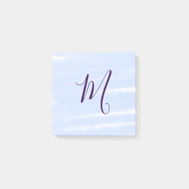 Purple pastel watercolor monogram name letterretro post-it® notes