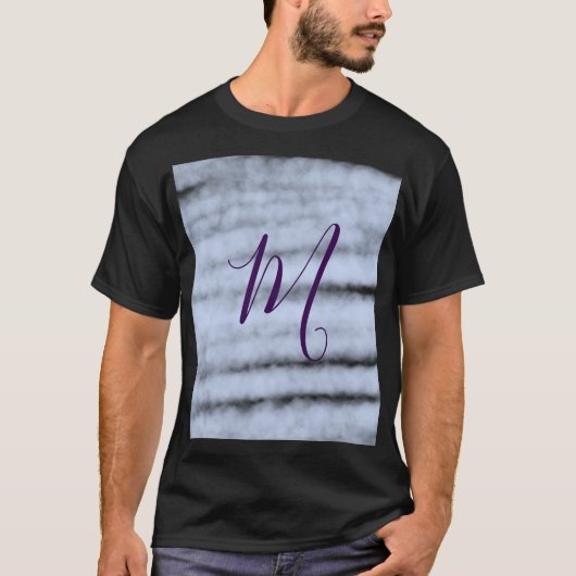 Purple pastel watercolor monogram name letterretro t-shirt (Voorkant)