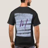 Purple pastel watercolor monogram name letterretro t-shirt (Achterkant)