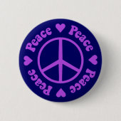 Purple Peace Sign Ronde Button 5,7 Cm (Voorkant)
