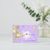 Purple Peach Butterfly Invitation Card Informatiekaartje (Staand voorkant)