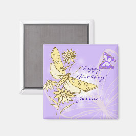Purple Peach Butterfly  Magneet