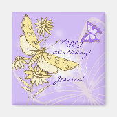 Purple Peach Butterfly  Magneet (Voorkant)