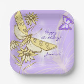 Purple Peach Butterfly  Papieren Bordje (Voorkant)