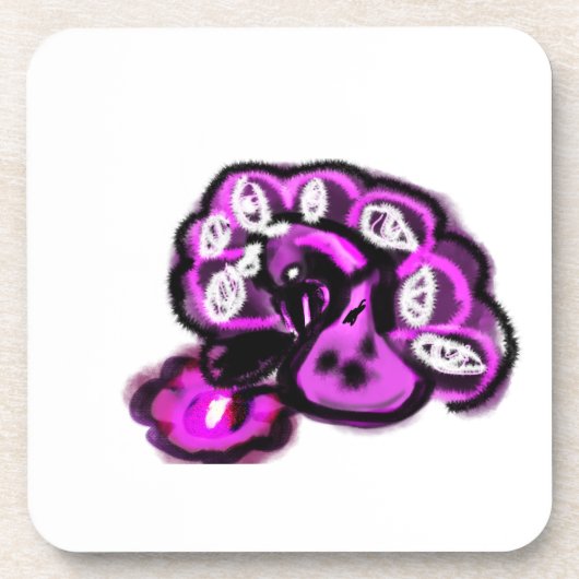 Purple peacock bier onderzetter (Voorkant)