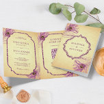 Purple Peacock Feathers QR Code Indian Wedding<br><div class="desc">Amaze your guests with this elegant Indian theme folded wedding invitation featuring beautiful peacock feathers on a vintage parchment background with online RSVP card. Simply add your event details on this easy-to-use template to make it a one-of-a-kind invitation.</div>