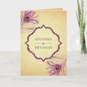 Purple Peacock Feathers QR Code Indian Wedding (Voorkant)