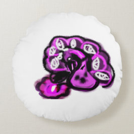Purple peacock rond kussen