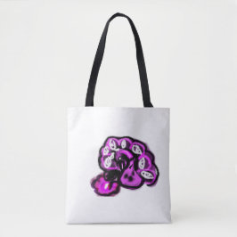 Purple peacock tote bag