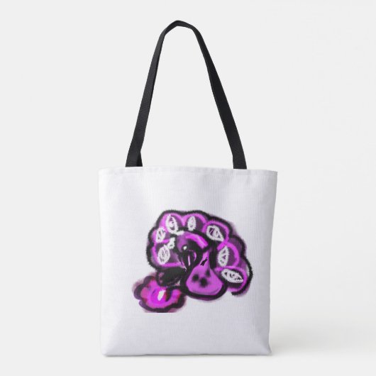 Purple peacock tote bag (Achterkant)