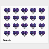 Purple Peacock Wedding Invitation Envelope Seals Hart Sticker (Vel)