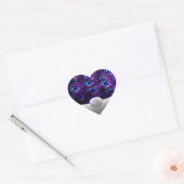Purple Peacock Wedding Invitation Envelope Seals Hart Sticker (Envelop)