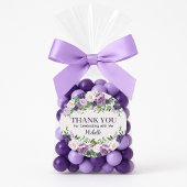 Purple Peonies Floral Women's Birthday Thank You Ronde Sticker