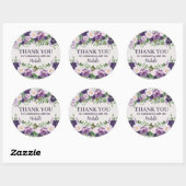 Purple Peonies Floral Women's Birthday Thank You Ronde Sticker (Vel)