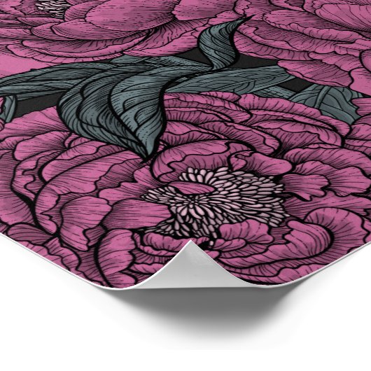 Purple peony flowers poster (Hoek)